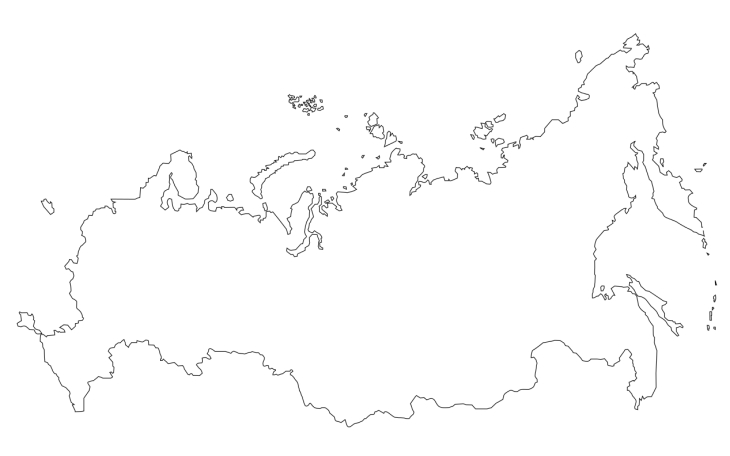 Mapa de Rusia en blanco