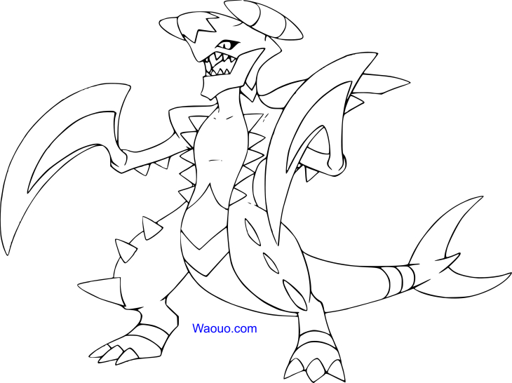 Desenho de Mega Garchomp para colorir