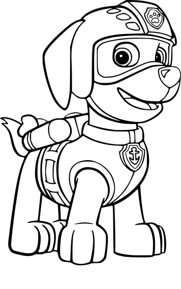 Dibujo para colorear de Rocky la patrulla canina