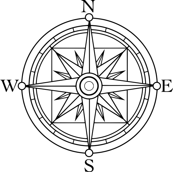 Coloring compass rose