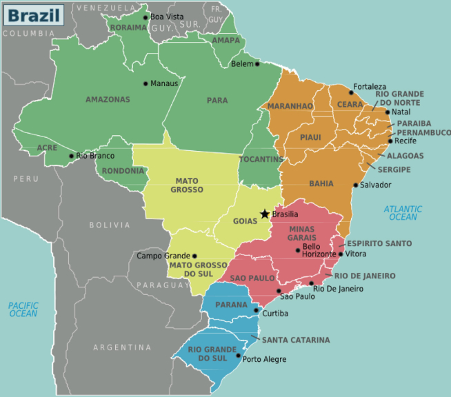 Mapa Brazylii