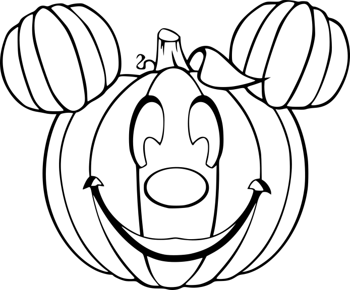 Mickey pumpkin coloring page