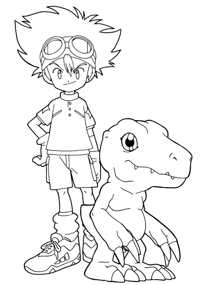 Digimon Agumon kleurplaat