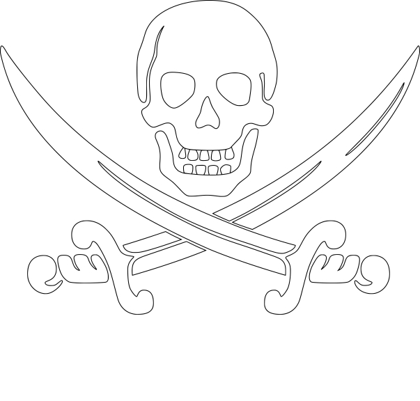 Pirate flag coloring page