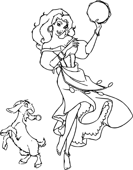 Coloriage Esmeralda Djali