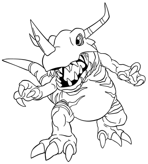 Omalovánka Greymon Digimon