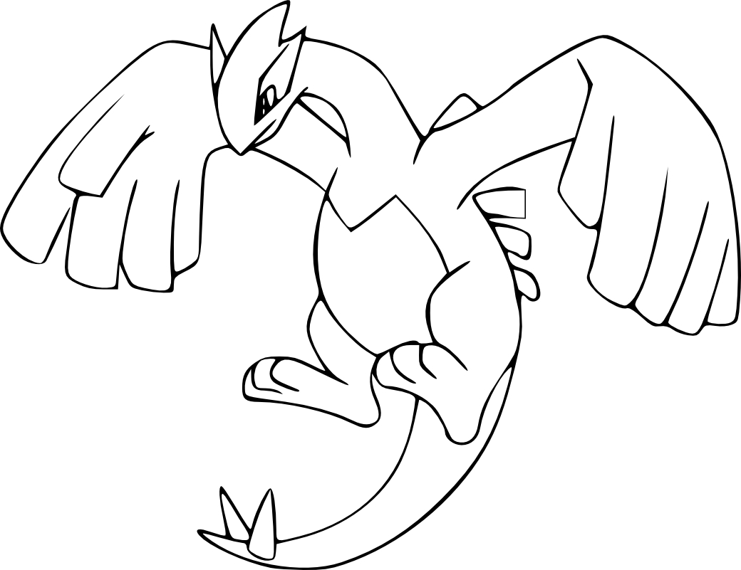 Coloriage Lugia Pokemon légendaire à imprimer et colorier