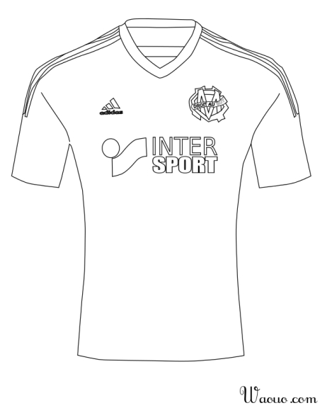 Coloriage du maillot de l’OM à imprimer et colorier