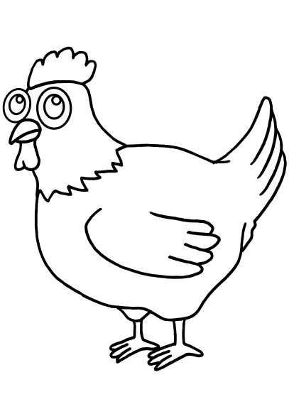 Hen glasses coloring page