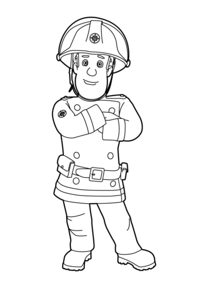 Coloriage Sam le pompier