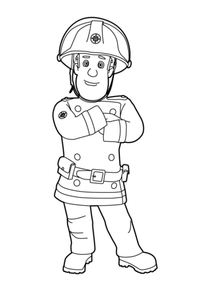 Dibujo de Sam el Bombero para colorear