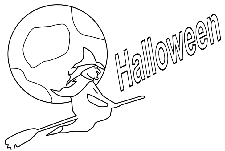 Omalovánka Halloween čarodějnice