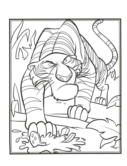 Dibujo para colorear tigre Shere Khan