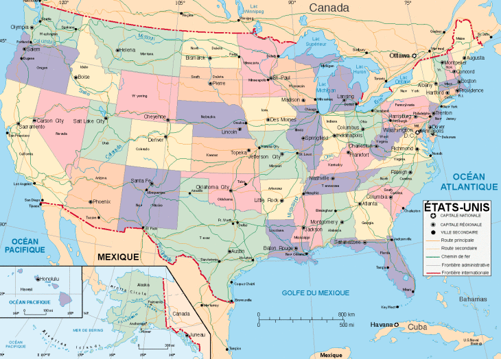 Etats-Unis carte