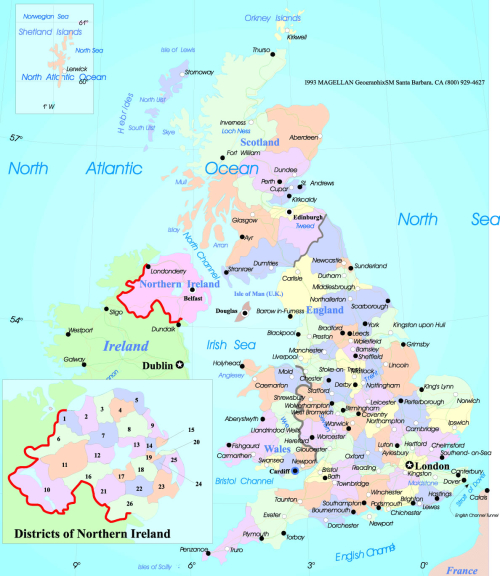 イギリスの大きな地図