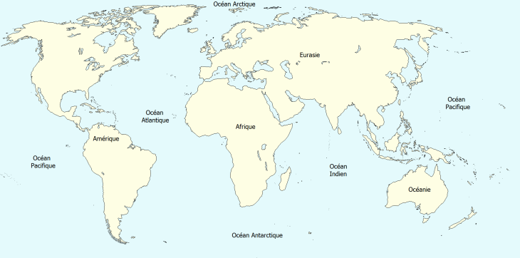 World map continents