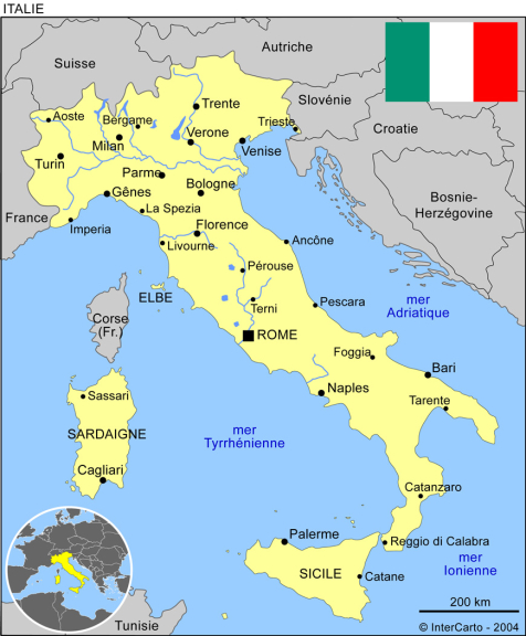 mapa de italia