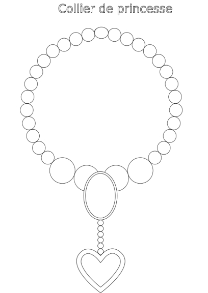 Princess necklace coloring page