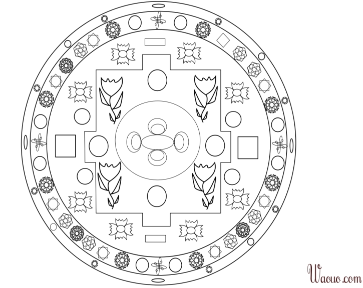 Schwierige Mandala-Färbung