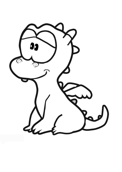 Cute Dragon Coloring Page