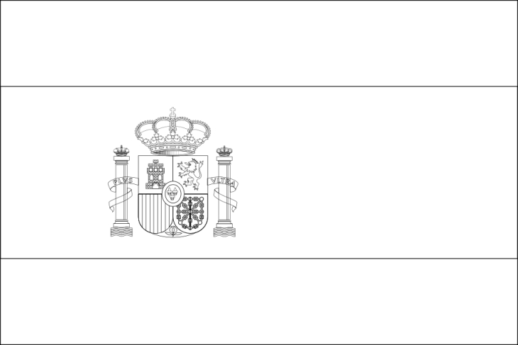 Dibujo de bandera de España para colorear