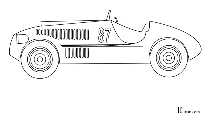 Desenho de Ferrari antiga para colorir