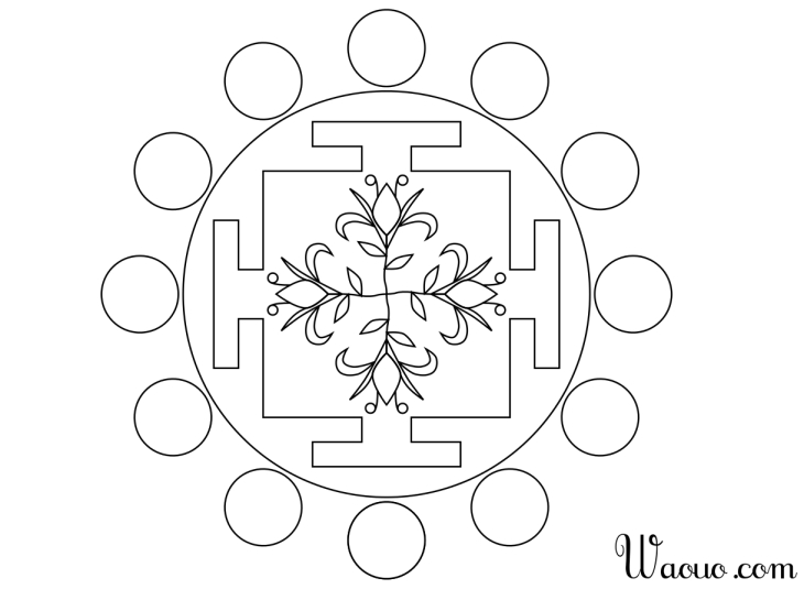 Dibujo de flor de mandala para colorear