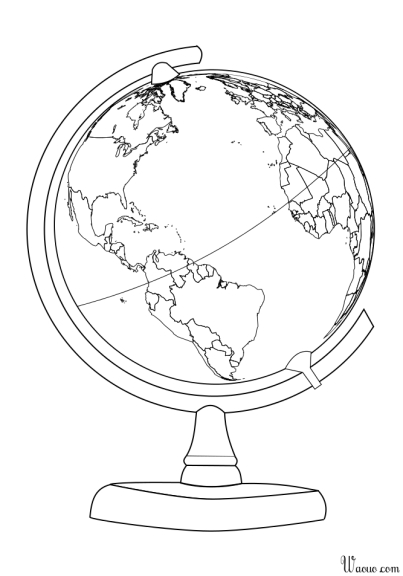 Old globe coloring page