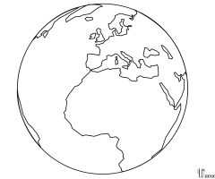 Coloriage globe terrestre
