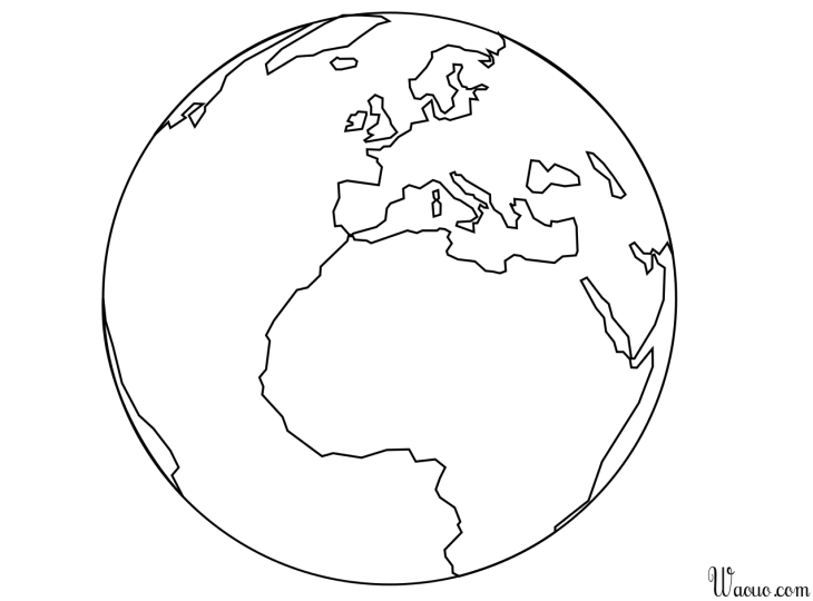 Earth globe coloring page