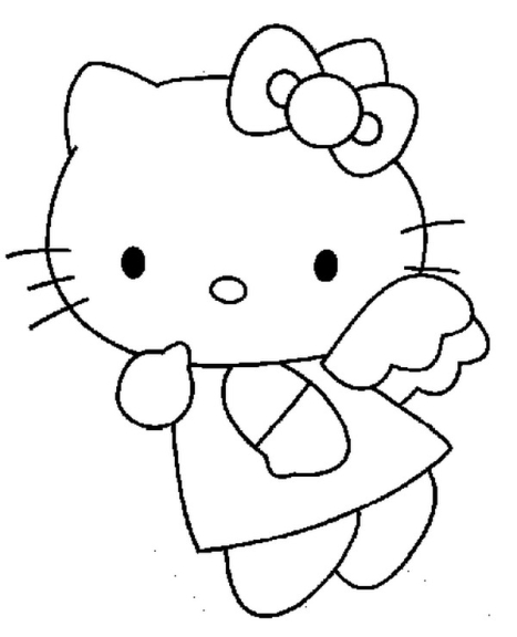 Dibujo de Ángel de Hello Kitty para colorear