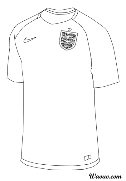 Dibujo de camiseta de Inglaterra para colorear