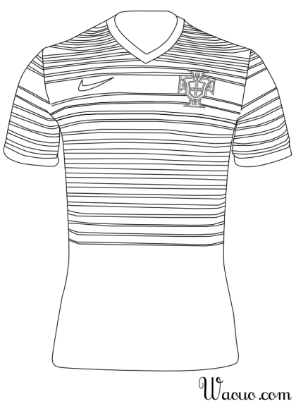 Dibujo de camiseta de Portugal para colorear