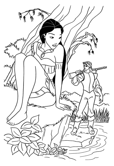 Princesa Pocahontas Para Colorear