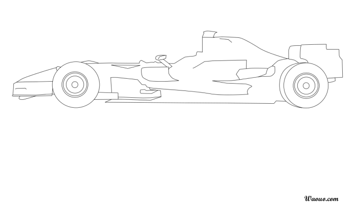 F1 racing car coloring page