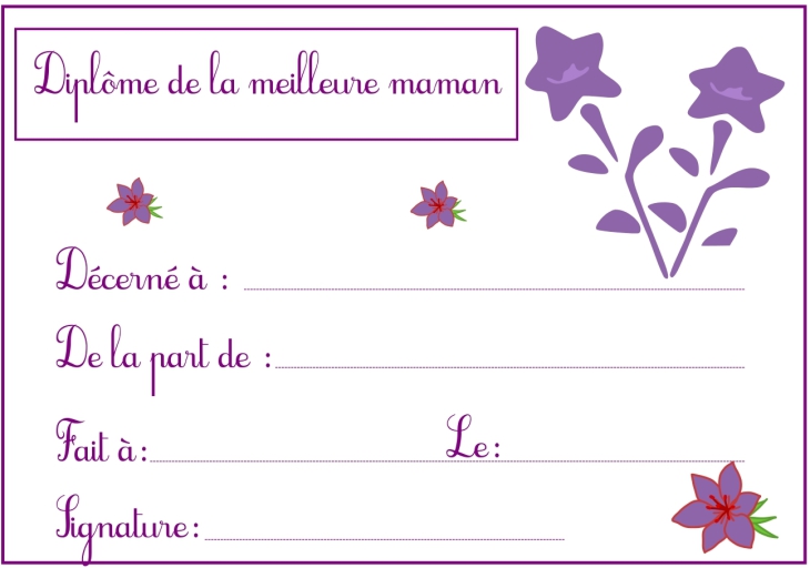 Diplome meilleure maman