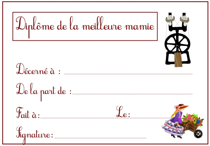 Diplome meilleure mamie