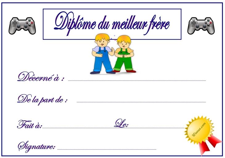 Diplôme meilleur frère