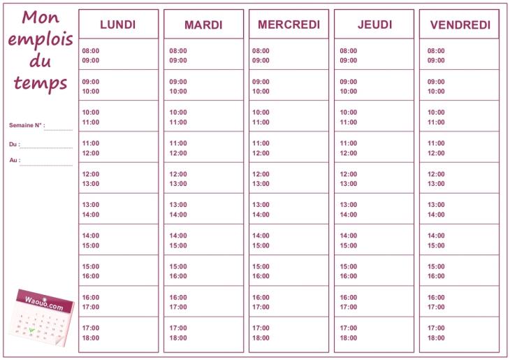 Timetable to print