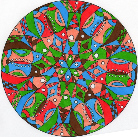 Mandala difficile couleur