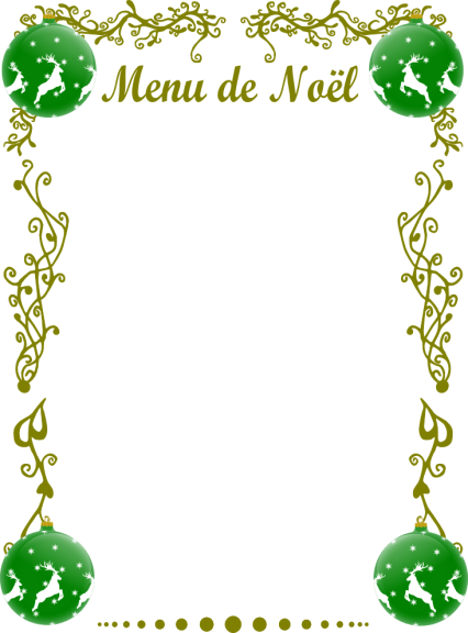 Christmas menu frame