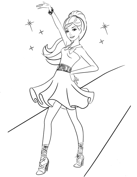 Barbie fashion coloring page