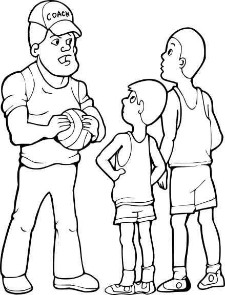 Basketball coach coloring page