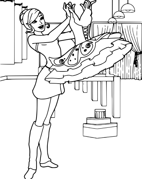 Barbie dancer coloring page