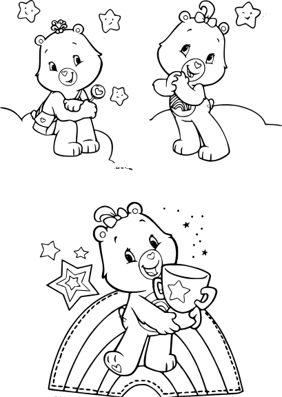 Care bear girl coloring page