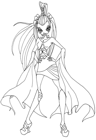 Dibujo para colorear de Winx Club helado