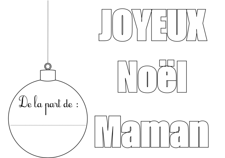 Coloriage joyeux noel maman