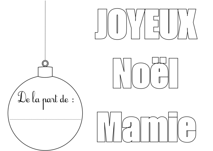 Coloriage joyeux noel mamie