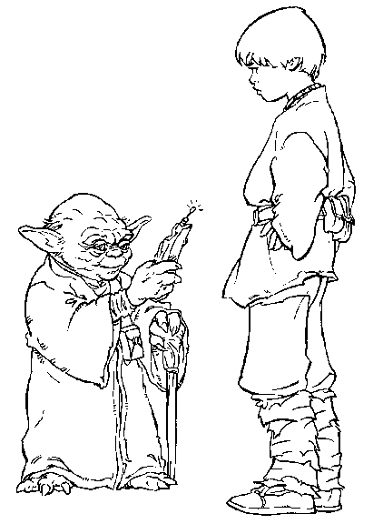 Coloriage maitre Yoda Anakin