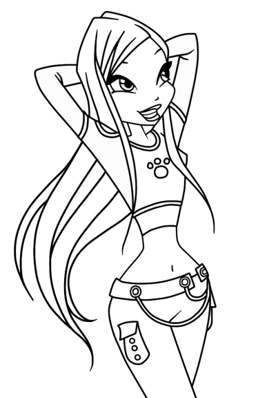 Roxy Winx Club Coloring Page